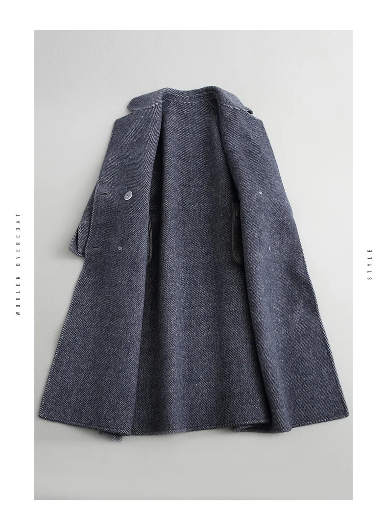 Новое модное шерстяное пальто для женщин на осень и зиму, длинное шерстяное пальто для женщин, кашемировая куртка из альпаки с поясом, Abrigos Mujer Z355