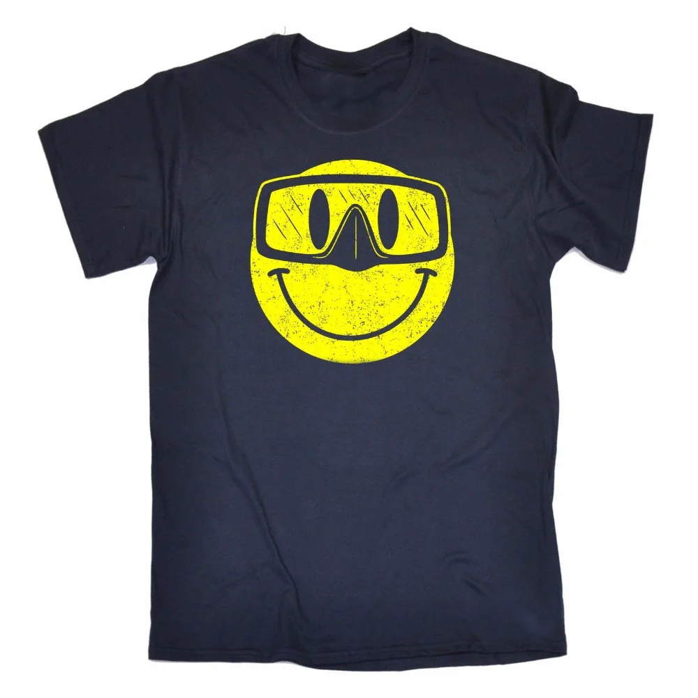 100 Cotton O Neck Short Sleeve Tee Shirt Men Funny Smiley Goggles