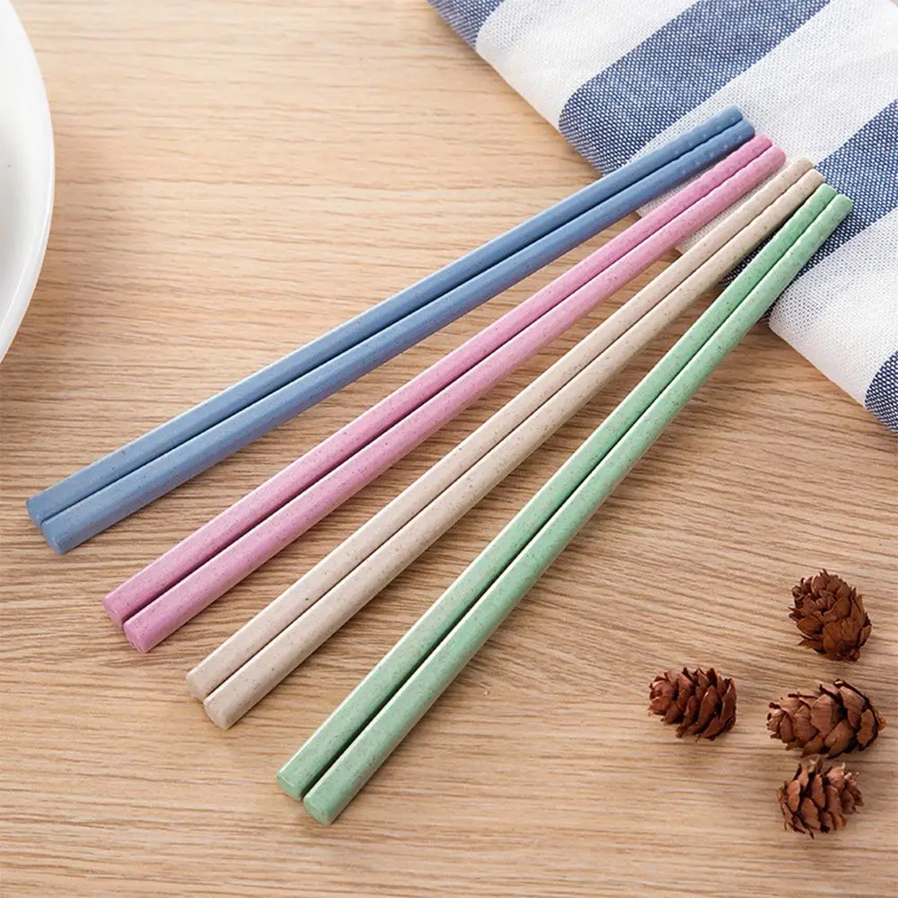1 Pairs Non slip Wheat Straw Chopsticks Eco Friendly Household Reusable Wheat Straw Chopsticks