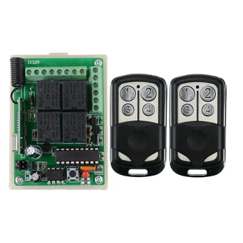

DC 12V 10A 4 CH Receiver & Transmitter Wireless Remote Control Switch Syatem Momentary Toggle Adjustable 315mhz 433mhz