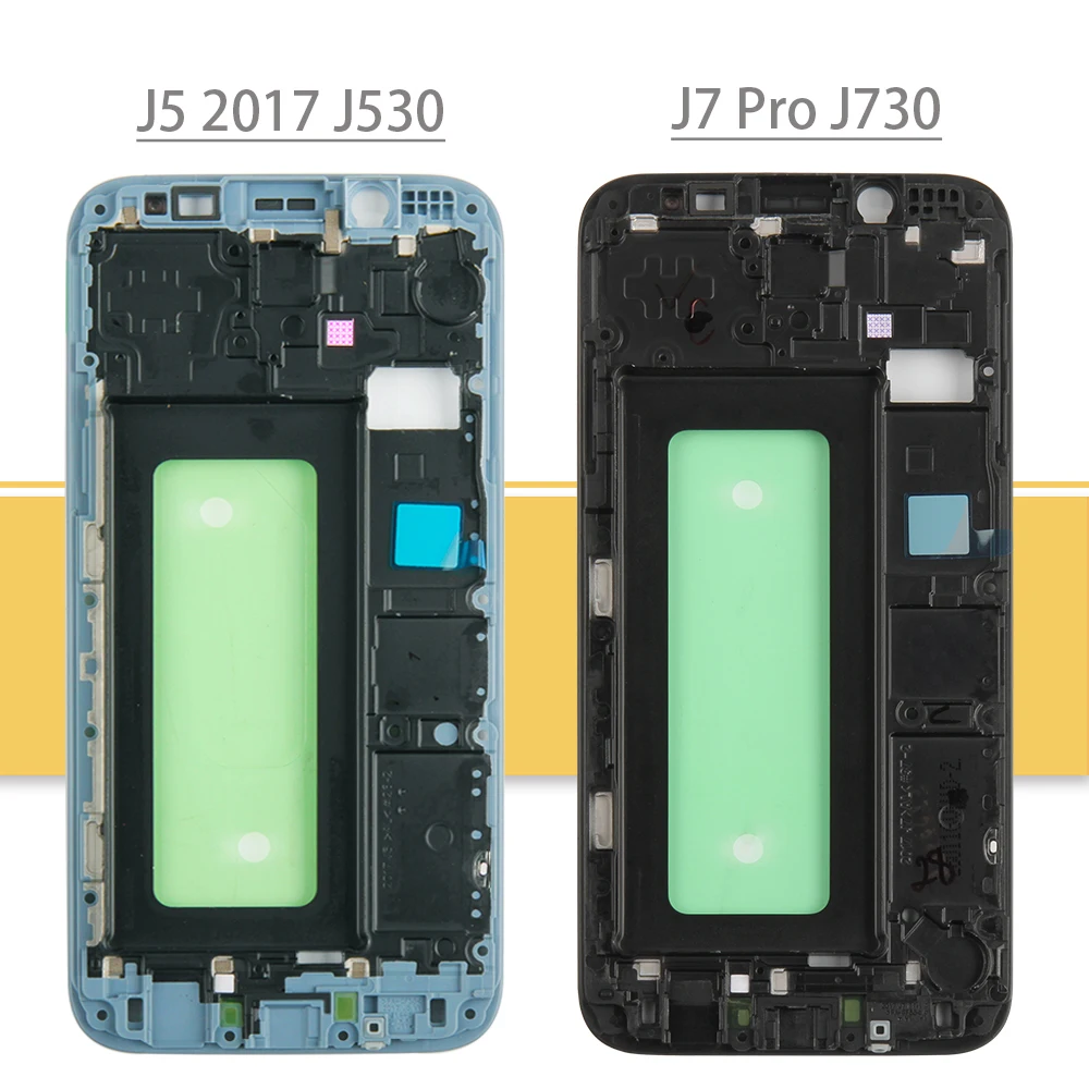 Телефон для Samsung J5 J530 ЖК-рамка пластинчатый Корпус Передняя рамка крышка средней части корпуса для Galaxy J7 Pro J730 запчасти