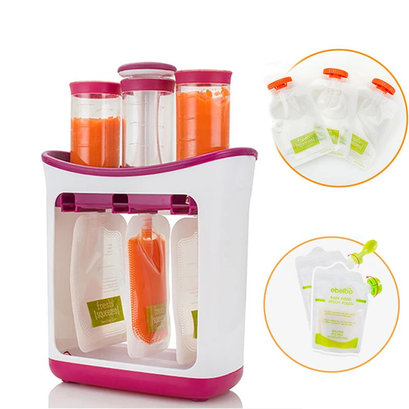 

Newborn Toddler Solid Juice Maker with 10 Pouches Storage Bag Baby Food Maker Baby Feeding Containers Storage Supplies ER754