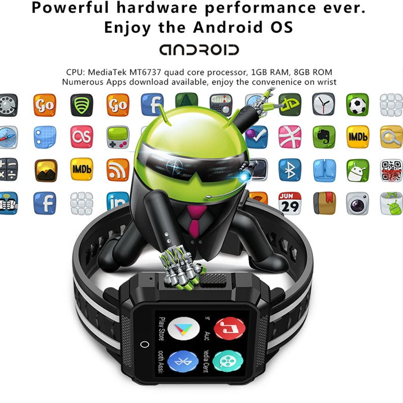 FocusSmart H7 Smart Watch Men Waterproof GPS Smartwatch Android Smart Watch 4G Smartwatch Waterproof Message Call Reminder Ip68