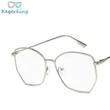 Новые сексуальные большие оправы для очков "кошачий глаз", женские брендовые прозрачные модные очки черного, серебристого, золотого цвета, квадратная металлическая оправа ZB-96