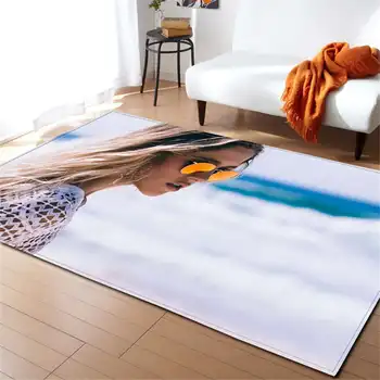 

Modern Fashion Cover Girl Living Room Carpets Boys Girls Bedroom Decoration Mat Soft Flannel Bedside Tea Table Area Rugs Carpet