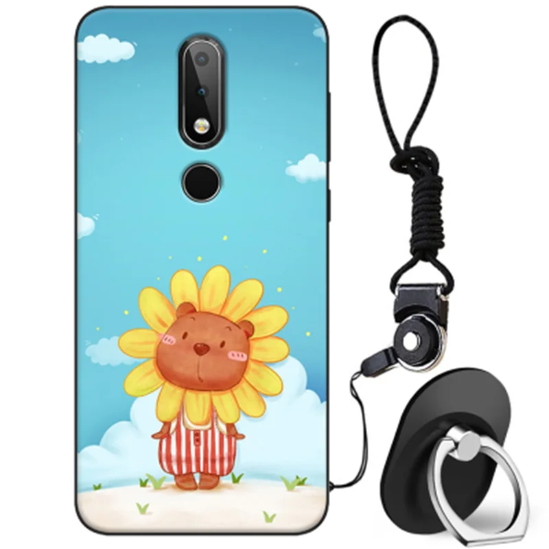 2 шт. чехлы для телефонов Nokia X6 2018 мягкая задняя крышка с милым мультяшным рисунком