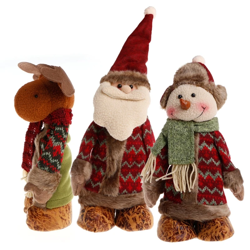 

Stretchable Santa Claus Snowman Reindeer Doll Christmas Tree Hanging Decoration Plush Toy