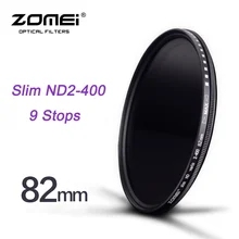 ZOMEI 82 мм Фейдера Переменная ND Фильтр ND2 ND4 ND8 ND400 Для Nikon 24-70 мм Canon 16-35 мм 24-70 мм