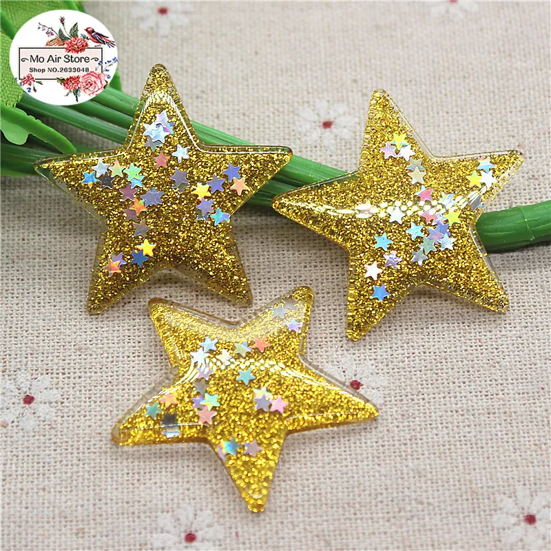 miniature plastic figurines 10pcs Mix Colors Resin shiny star in star Flatback Cabochon DIY Hair Bow Center Scrapbooking craft 38mm miniature squirrel figurines