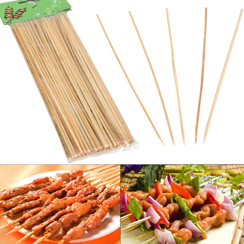 DoreenBeads Bamboo Skewers Grill Shish Wood Sticks Barbecue Tools