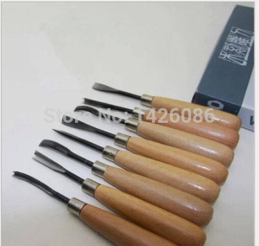 Discount Prices Professional Wood Carving Hand Chisels Tools Kit Woodworking Professional Gouges for Carpenters Wood Turners 8 PICS