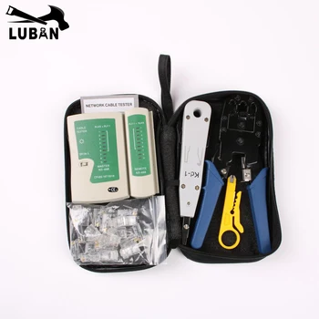 LUBAN Network Ethernet Cable Tester RJ45 Kit RJ45 Crimper Crimping Tool Punch Down RJ11 Cat5 Cat6 Wire Line Detector 8P8C RJ45