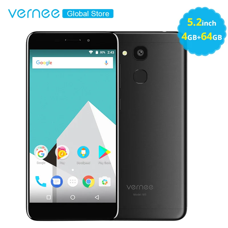 Vernee M5 4 ГБ ОЗУ 64 Гб 5 2 дюймов ips дисплей 4G LTE мобильный телефон MT6750 Восьмиядерный 3300