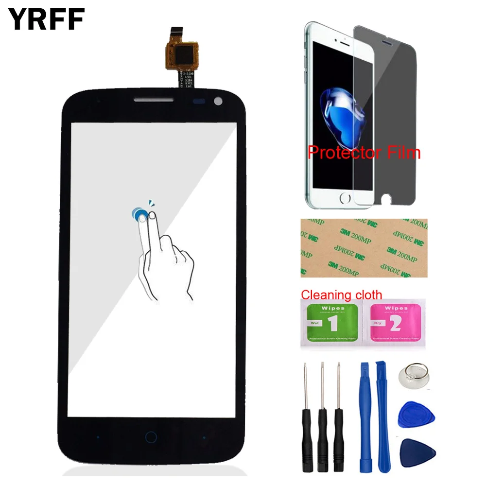 

YRFF 4.5'' Touch Front Glass For ZTE Blade Q Lux / Qlux 3G 4G Touch Screen Touch Digitizer Panel Tools + Protector Film Adhesive