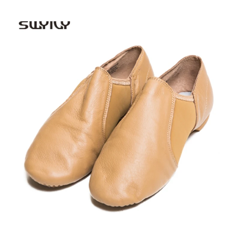 SWYIVY Women Dance Sneakers 2018 New Genuine Leather Women Ballet Dance Shoes Large Size 44 Light Gymnastics Shoes For Women