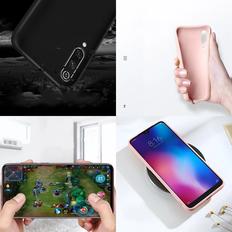 Original Case for Xiaomi mi 9 mi9 se Cases Liquid Silicon Soft Baby-Skin Feeling for Xiaomi 8 se lite Case Phone Cover Coque