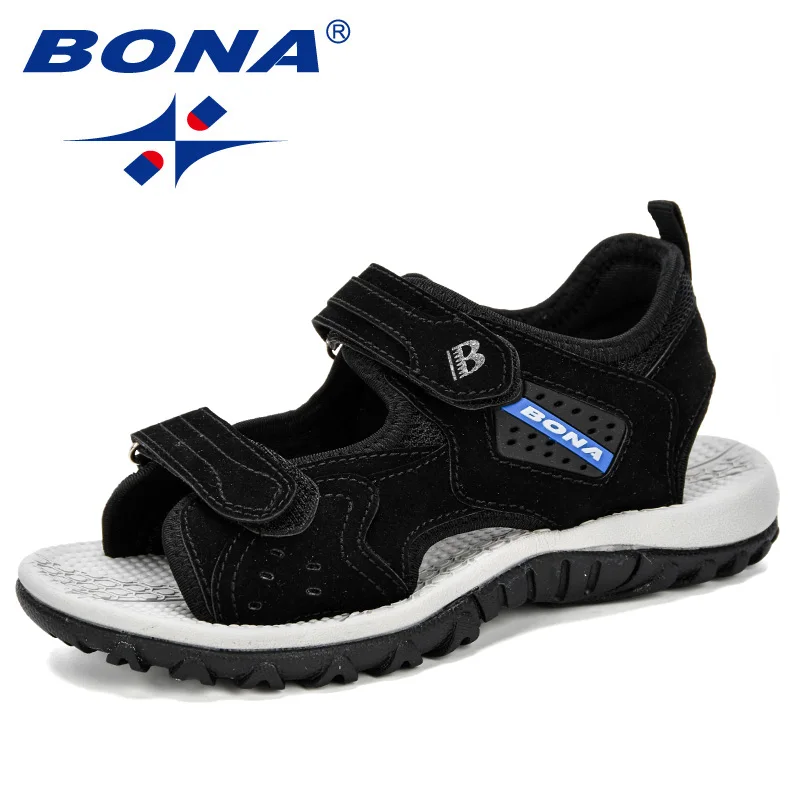 BONA Summer Kids Shoes Brand Open Toe Boys Sport Beach Sandals Orthopedic Arch Support Children Boys Sandals Shoes Comfy - Цвет: Black
