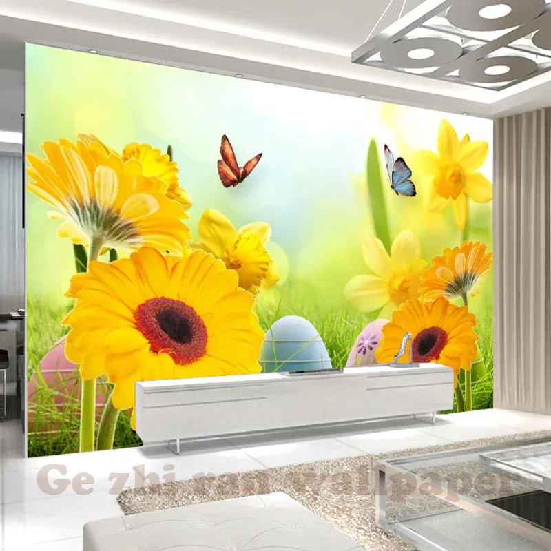 

Custom 3D Mural Wallpaper children Room wall covering Wallpaper fashion Sunflower Butterfly 3D kid Photo Wallpaper Home Decor