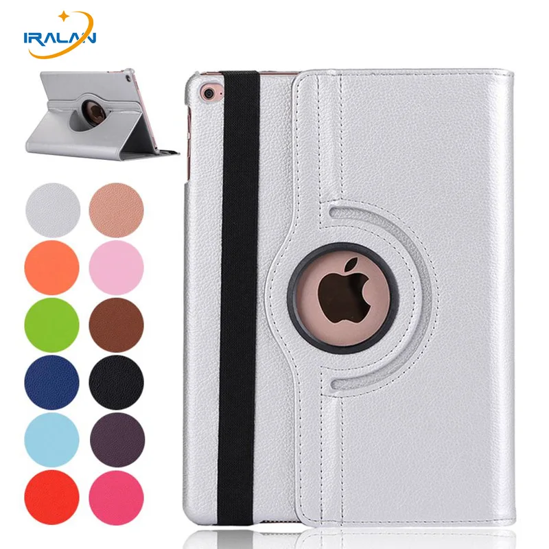 

Hot 360 rotating Leather Smart Stand case For Apple new iPad 9.7 2018 2017 Tablet Protective Shell Funda cover +stylus+film