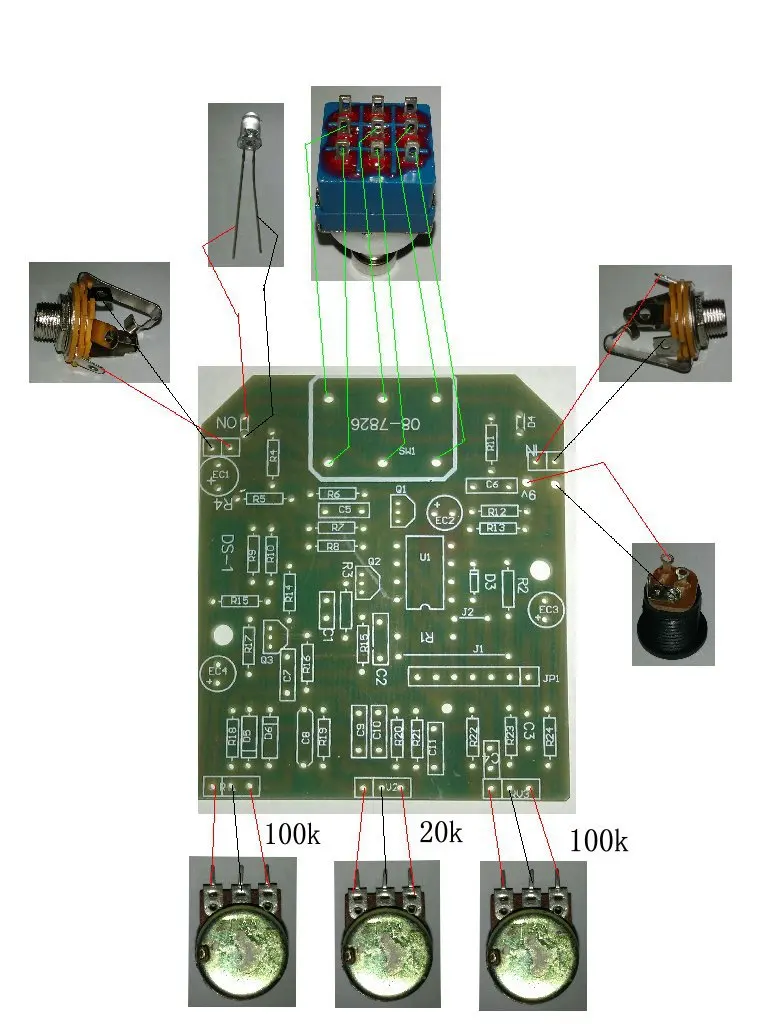 DIY гитара Педаль Эффекта Искажения все наборы true bypass искажения/искажения педаль комплект музыкальный инструмент