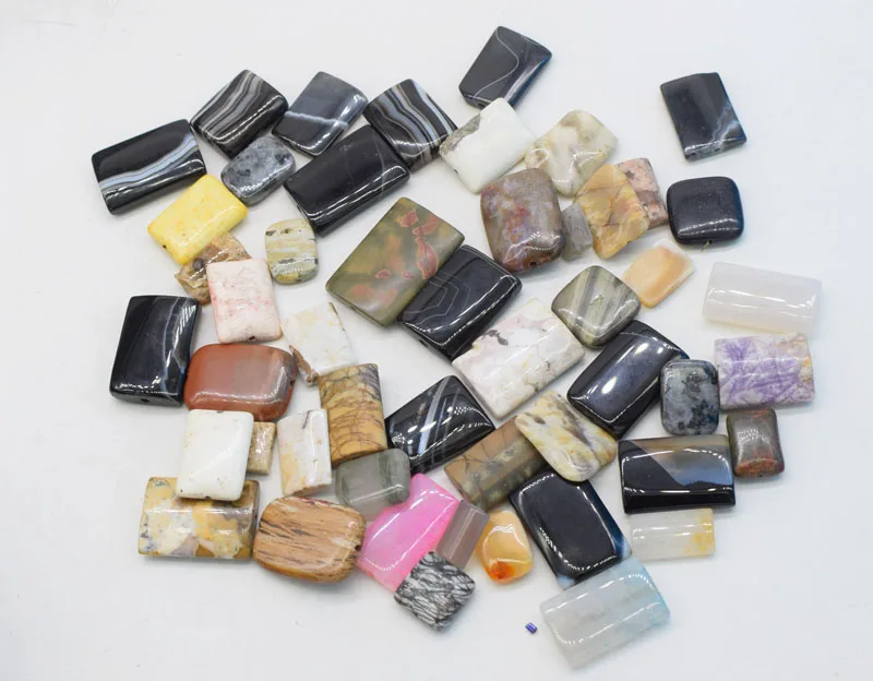 

50pcs loose beads oblong black pink for DIY jewelry making FPPJ wholesale beads nature gem stone