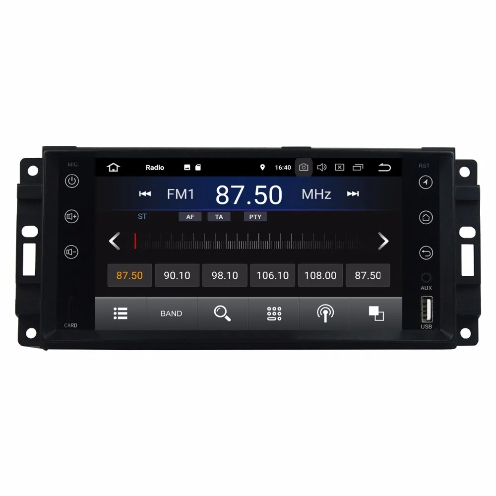 Excellent 7" Quad Core Android 8.1 Car Radio DVD GPS Head Unit for Chrysler Sebring 300C Jeep Grand Cherokee Compass Wrangler Journey 3