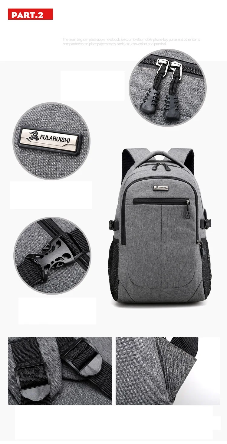 LeTrend многофункциональный зарядка через usb Для мужчин 15 дюймовый ноутбук рюкзаки для подростка мужской Mochila отдыха и путешествий рюкзак жесткой NB021