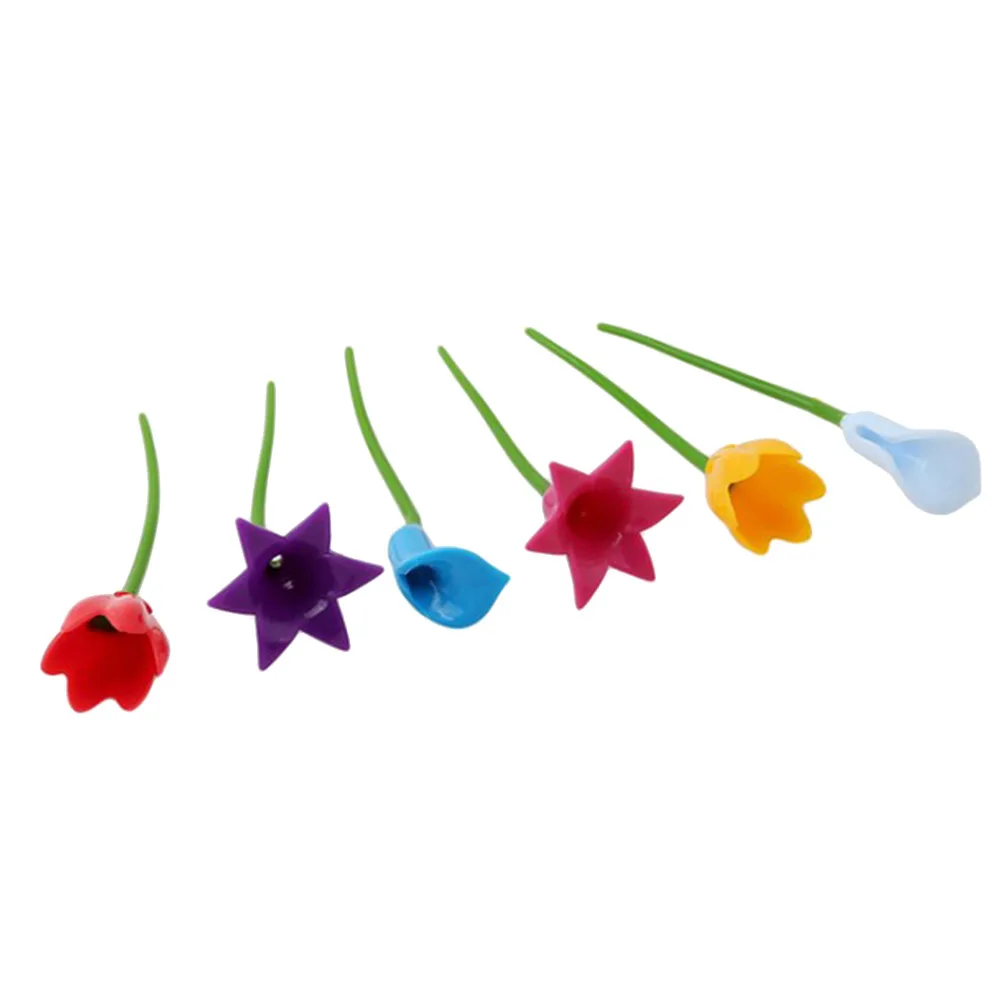 

6pcs Wine Cup Markers Flowers Shape Portable Reusable Creative Silicone Glass Cup Label For Party Wine Glass Countryside Style