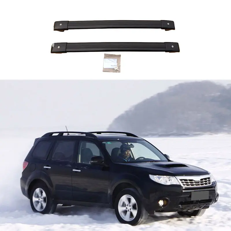 2*Black Aluminum Cross Bar Roof Cargo Luggage Rack For Subaru Forester