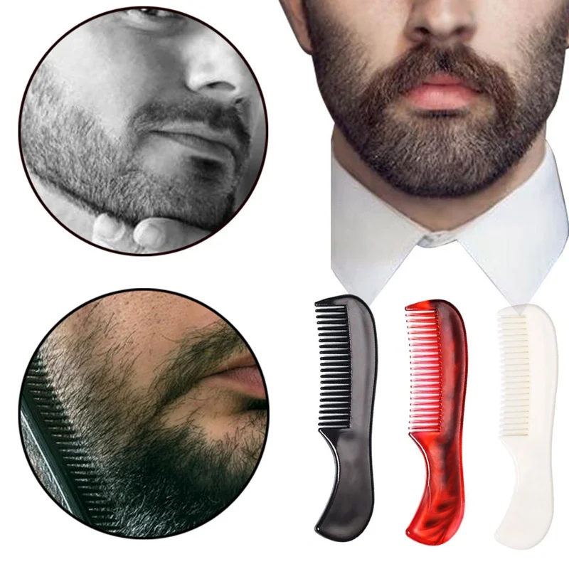 

Handle Grip Tooth Detangling Curly Hair Comb Back Head Styling Beard Oil Comb Men Hairdressing Wide Teeth Comb