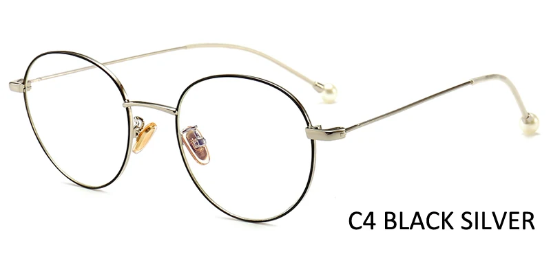 Модные круглые очки оправа женские Lunette Femme винтажные металлические оправа с прозрачными линзами оптические очки женские 9608 - Цвет оправы: C4