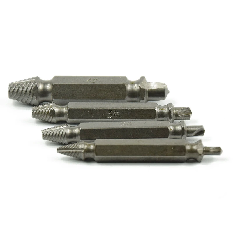 4Pcs High Quality Screw Extractor Drill Bits Guide Set Broken Damaged Bolt Remover Speed Out 4Pcs High Quality Screw Extractor Drill Bits Guide Set Broken Damaged Bolt Remover Speed Out
