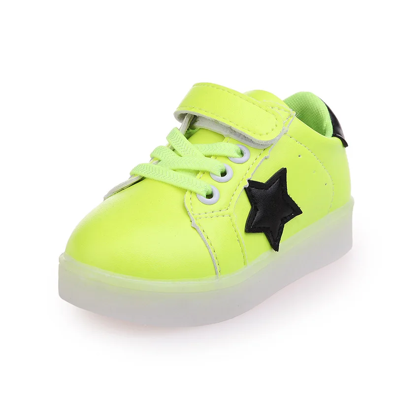 Новинка, светящиеся красовки, светящиеся кроссовки, детская обувь, детская обувь с подошвой, светодиодные светящиеся кроссовки для девочек и мальчиков - Цвет: green