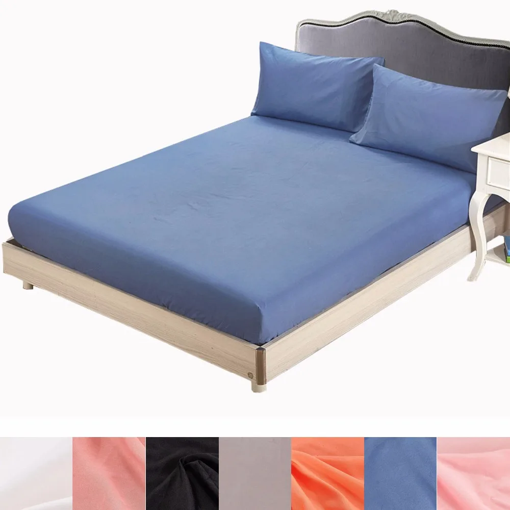 

Super soft solid Fitted Sheet Mattress Cover with All-around Elastic Rubber Band Bed Sheet Hot Selling Bed Linens