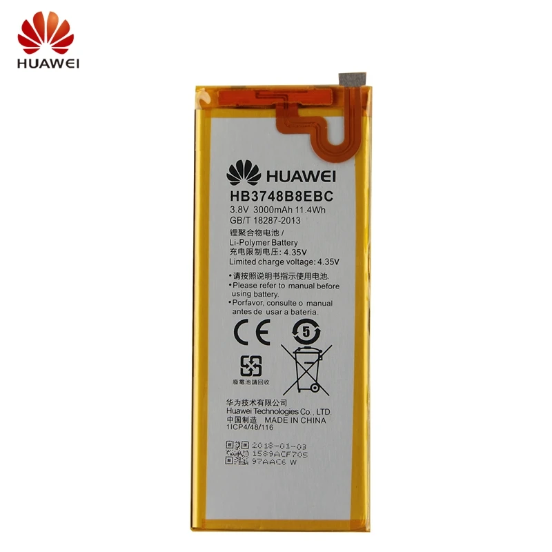 Запасной аккумулятор huawei HB3748B8EBC для huawei C199 C199-CL00 Ascend G7 G7-TL100 подлинный аккумулятор для телефона 3000 мАч