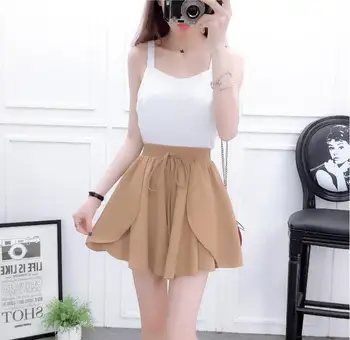 

2018 summer new Korean chiffon fashion Laptop skirt ruffled Empire loose fluffy skirt