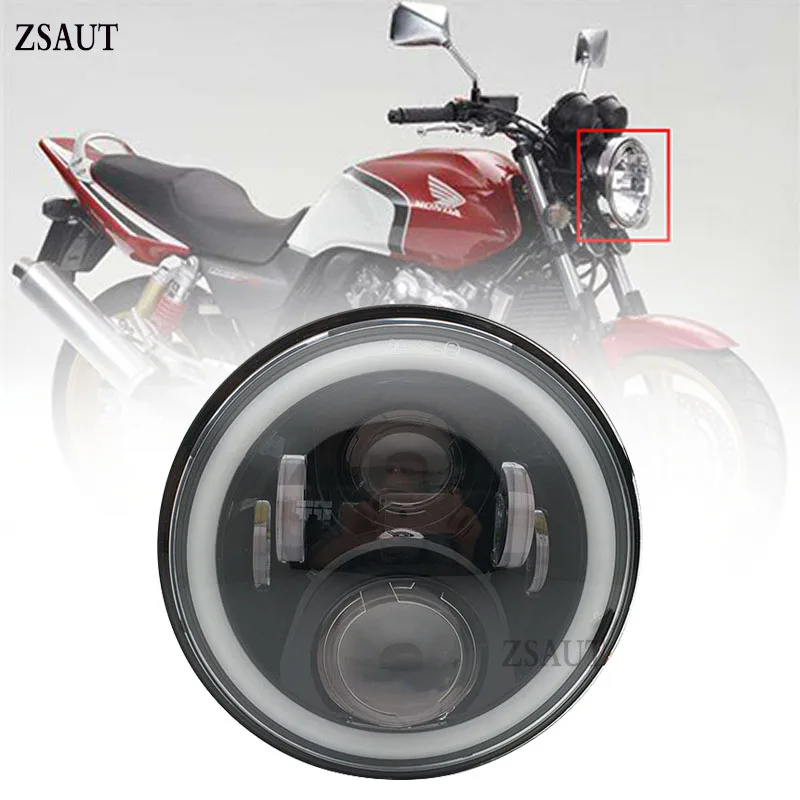 

Newest 7 inch LED Full Halo Headlights 7" Motorcycle Projector Headlamp For Honda CB 400 500 1300 Hornet 250 600 900 VTR 250