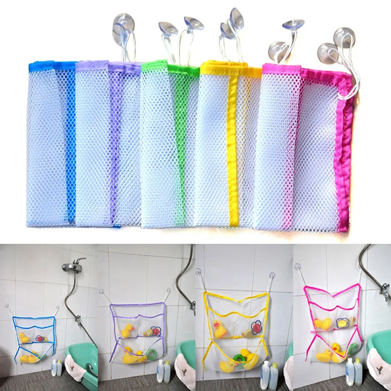 

45*35cm Bathroom Baby Toy Organizer with Suction Net Bath Baby Kid Storage Organizer Toy Hanging Organizer