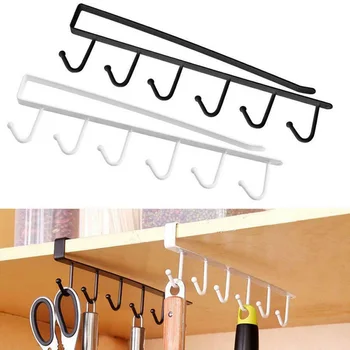 

Under-Cabinet Hanger Rack with 6 Hooks Kitchen Cupboard Storage Shelf Hook WXV Sale