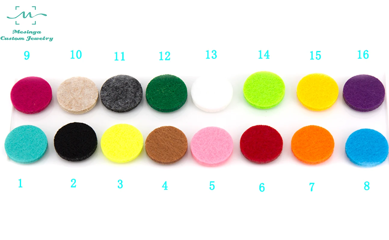 

16 Colors round Solid 22.5mm replacement felt pads for Essential Oils Diffuser Locket Aroma Locket refill pad 20pcs Each Color