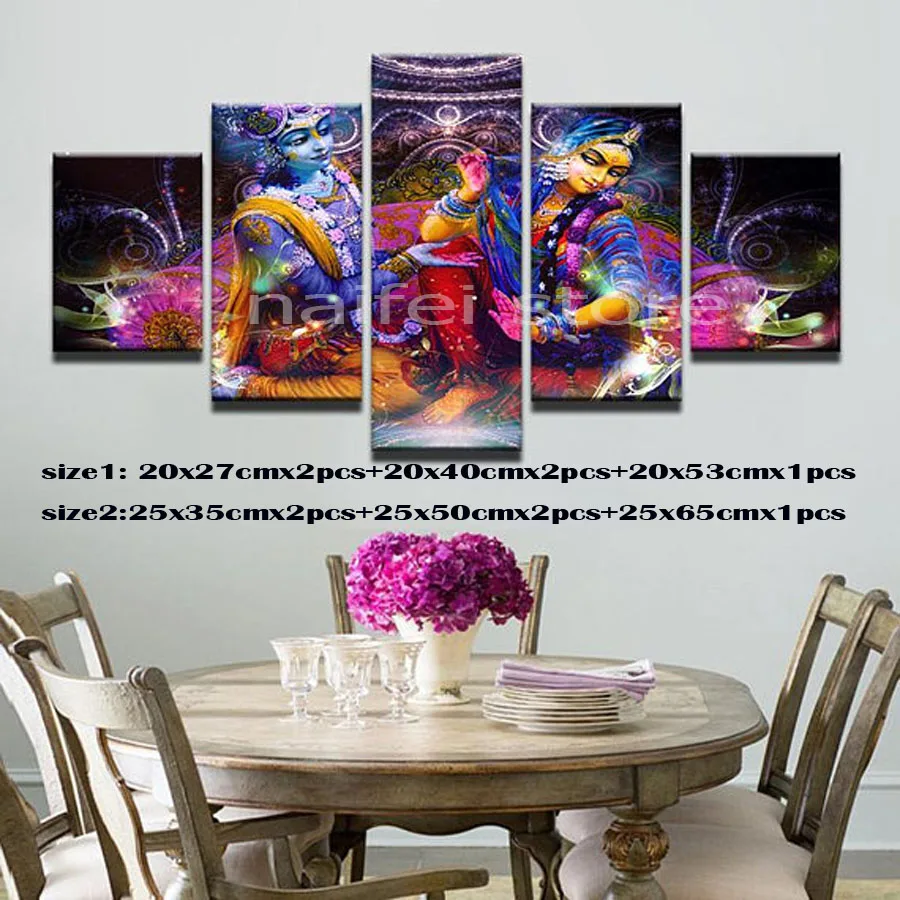

5pcs,DIY 5D Diamond Mosaic India Shiva Wall Art Handmade Diamond Painting Cross Stitch Diamond Embroidery Pattern Rhinestone