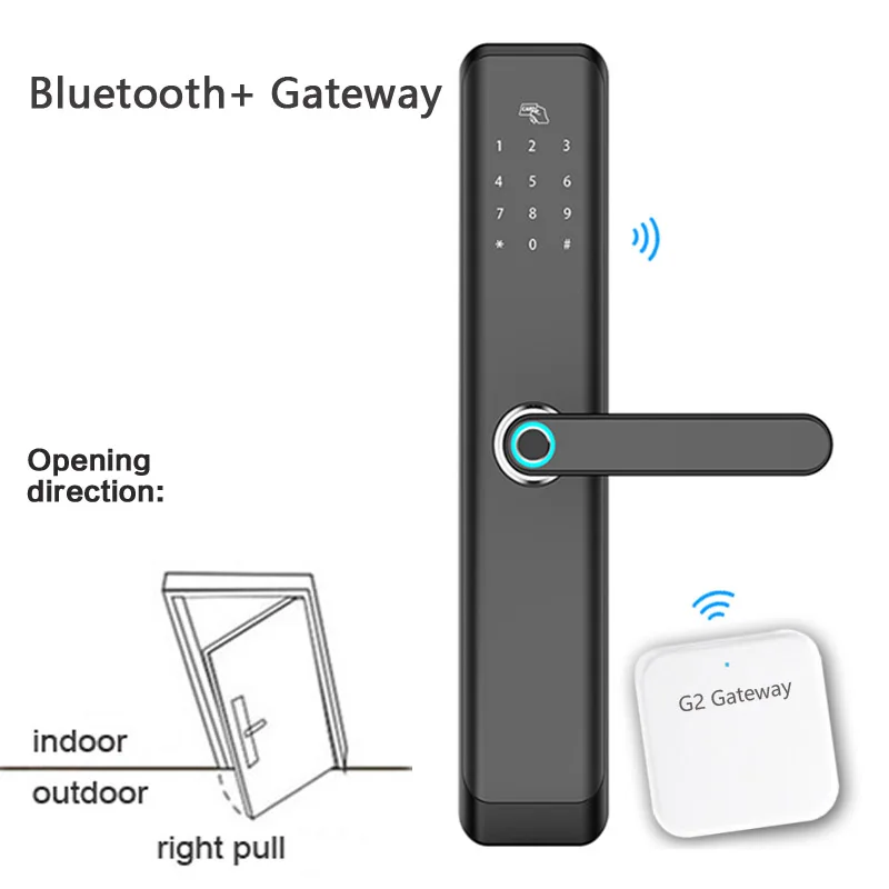 Биометрический смарт-замок с отпечатком пальца, Bluetooth, Wifi, шлюз, приложение, дверной замок, код доступа, RFID замки, интеллектуальные замки для дома, 2019NEW - Цвет: bluetooth gateway