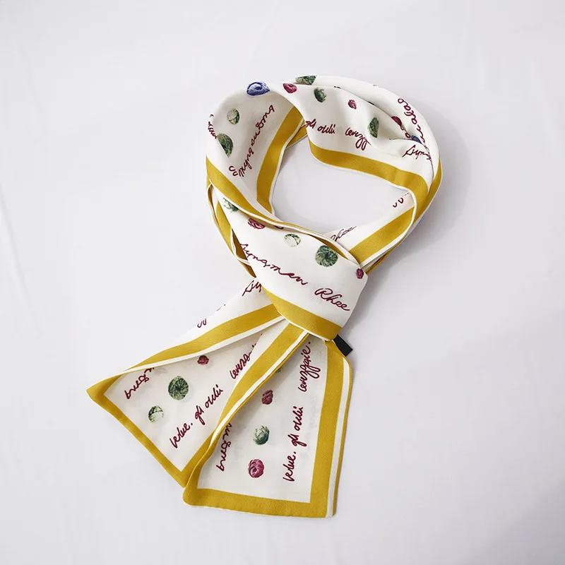 

Yishine 8.5x117cm 4colors Women Flat Angle Scarf Flower Letters Print Long Wrap Scarves Shawl Handkerchief Bag Decor