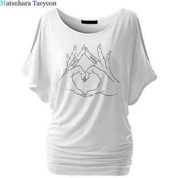 

tshirt Girl Gang Love Hand Sign Printed Feminism T-Shirt Women Tumblr Fashion Casual Loose White Tee Summer Fashion Cool Tops