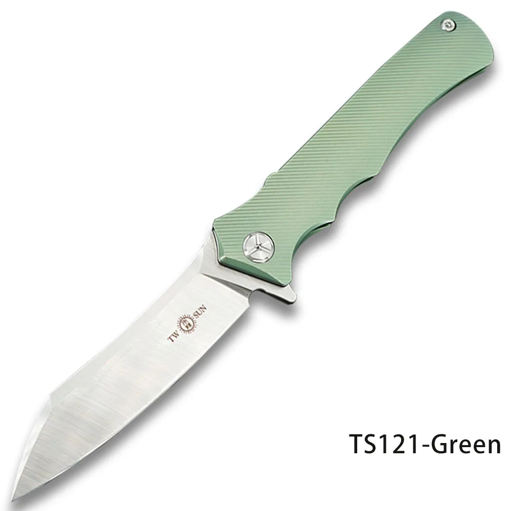 TWOSUN 12C27 лезвие складной карманный нож тактические ножи Походный нож охотничий открытый инструмент титановый шариковый подшипник быстро открытый TS124