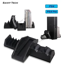 PS4& PS4 Pro Универсальный вертикальный док-станция для двойной зарядная станция охлаждающая подставка с 4 диск кронштейн для хранения для SONY P4& P4 Pro