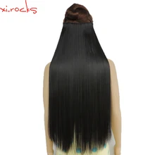 Wjz12070/5 Xi. rocks Синтетический зажим для наращивания волос 28 дюймов Длина прямые Пряди 5 заколки для волос натуральный черный цвет 2
