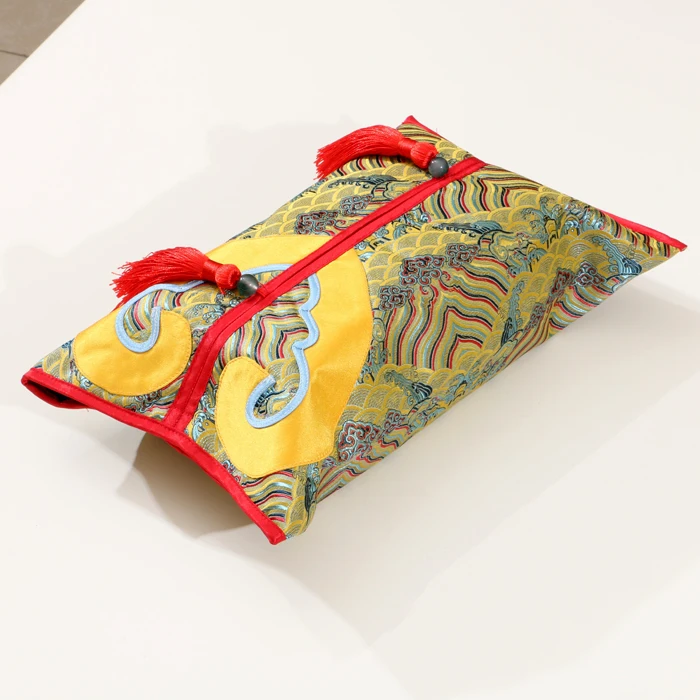 

Love Heart Dobby Removable Tissue Case Cover Luxury High End Chinese Crafts Natural Real Silk brocade Facial Kleenex Boxes