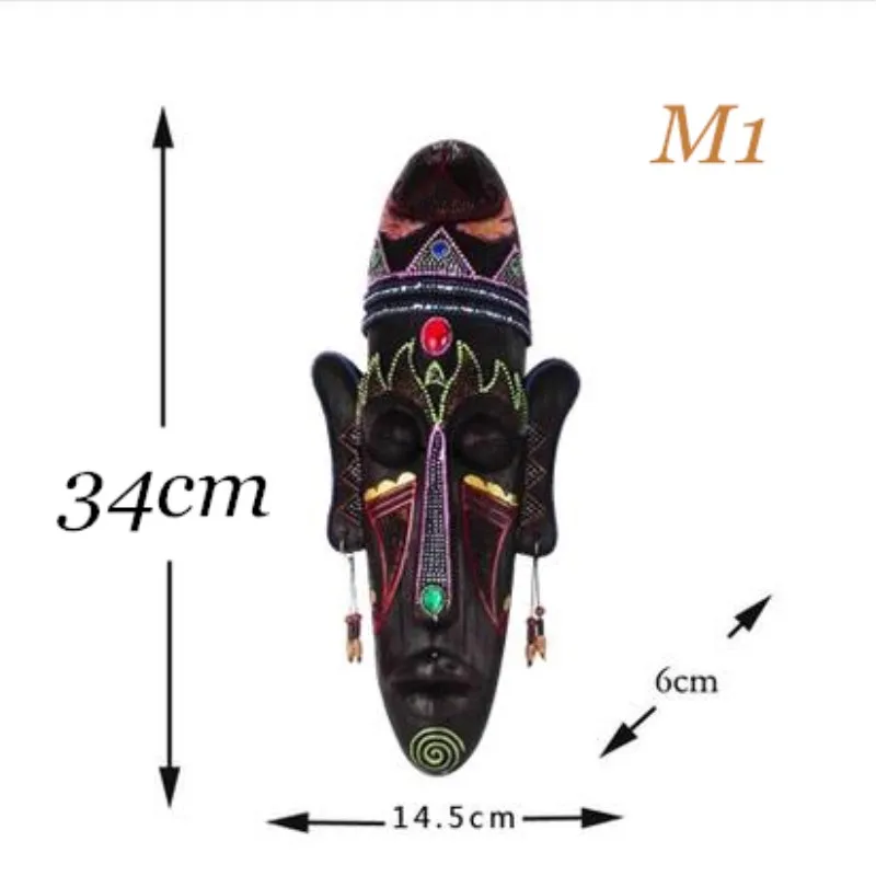 Африканские фигурки, маска, подвесная, креативная, бытовая, KTV, баров, крыльца, украшение, изделия из смолы, винтажное, религиозное, украшение для дома
