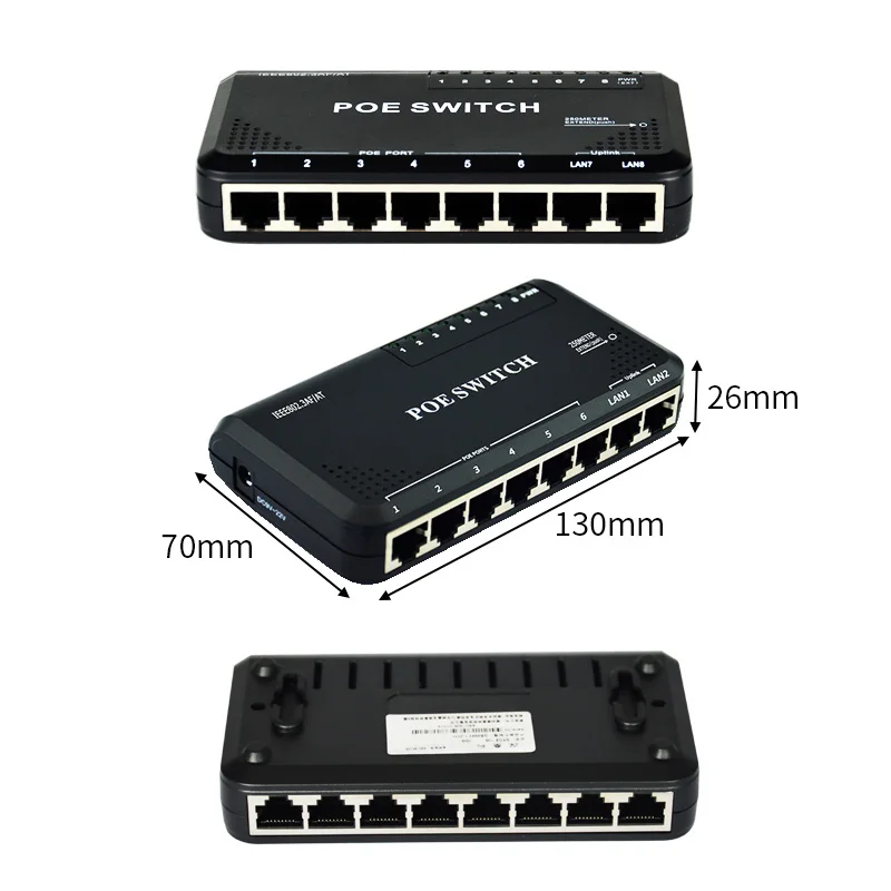 Коммутатор SSC 8 портовый Ethernet с скоростью передачи 100 Мбит/с инжектор питания 45 +/78